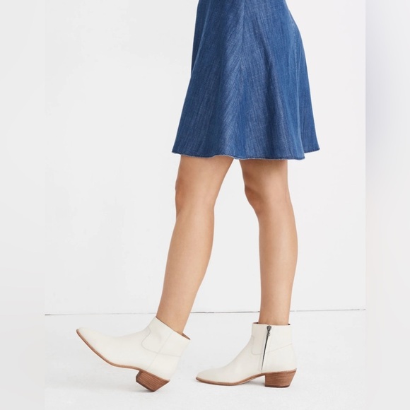 Madewell The Charley Boot in Leather Sz 6.5 Cream - Picture 1 of 14